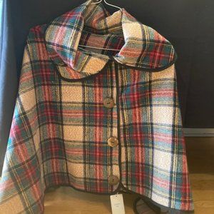Fadivo Plaid Ponco/Cape - Brand New with tags